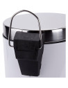 Tradineur - Papelera de acero inoxidable decorada, incluye recipiente interior extraíble y apertura de pedal, cubo de basura, re