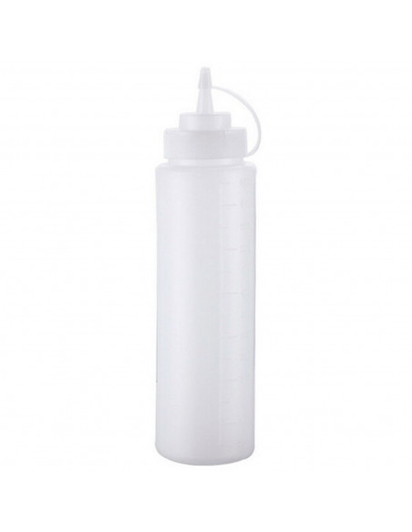 Tradineur - Botella de plástico reutilizable para servir salsas, dispensador de aliño rellenable, ketchup, mostaza, apta para us