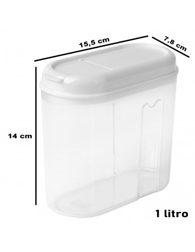 Tradineur - Recipiente de plástico reutilizable con tapa, bote de almacenaje, pasta, legumbres, cereales, frutos secos, café, fa