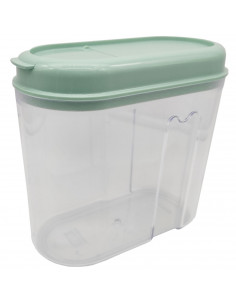 Tradineur - Recipiente de plástico con tapa reutilizable, bote de almacenaje, pasta, legumbres, cereales, frutos secos, café, fa