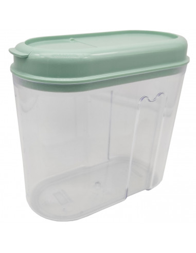Tradineur - Recipiente de plástico con tapa reutilizable, bote de almacenaje, pasta, legumbres, cereales, frutos secos, café, fa