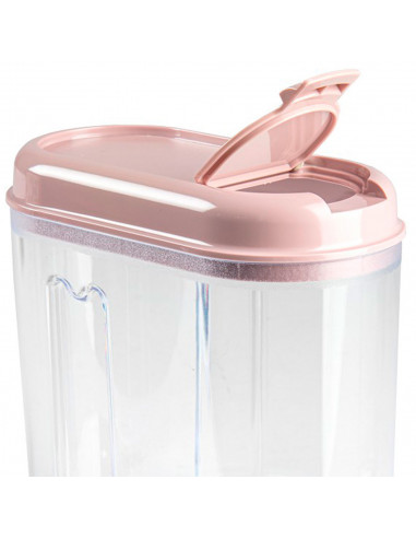 Tradineur - Recipiente de plástico con tapa reutilizable, bote de almacenaje, pasta, legumbres, cereales, frutos secos, café, fa