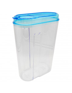 Tradineur - Recipiente reutilizable de plástico con tapa, bote de almacenaje, pasta, legumbres, cereales, frutos secos, café, fa