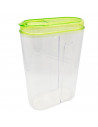 Tradineur - Recipiente reutilizable de plástico con tapa, bote de almacenaje, pasta, legumbres, cereales, frutos secos, café, fa