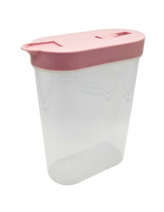 Tradineur - Recipiente de plástico con tapa, bote de almacenaje reutilizable, pasta, legumbres, cereales, frutos secos, café, fa