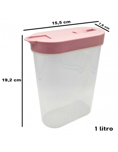 Tradineur - Recipiente de plástico con tapa, bote de almacenaje reutilizable, pasta, legumbres, cereales, frutos secos, café, fa