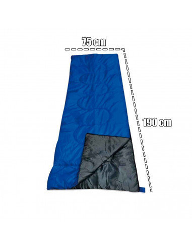 Saco de dormir, fabricación textil sintético, cómodo, para camping, Color surtido. 190 x 75 cm.