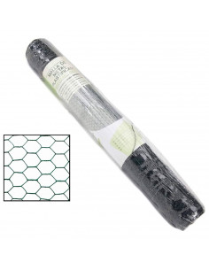 Tradineur - Rollo de malla metálica galvanizado, hexagonal, valla, cierre de alambre, cercar jardín, gallinero, finca, alta resi