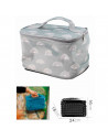 Tradineur - Bolsa porta alimentos isotérmica, forro de aluminio, nevera de poliéster con asa, cremallera y aislante interior, pl