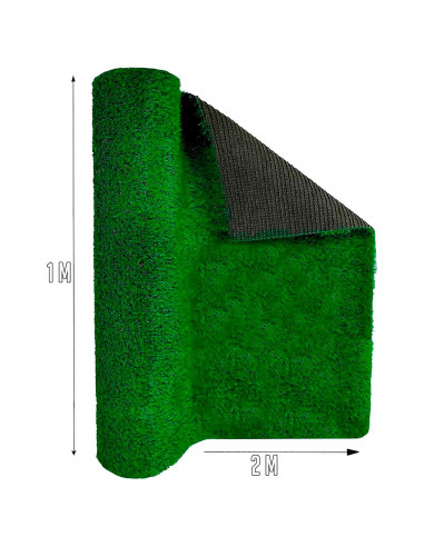 Tradineur - Césped sintético para moquetar - Fabricado en polietileno - Ligero y facil de colocar - 1 x 2 M, 7 mm.