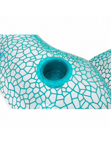 Tradineur - Sillón Hinchable con respaldo - Fabricado en Vinillo - Puff inflable, asiento para interior y exterior - 102 x 94 cm
