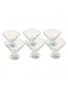 Tradineur - Pack de 6 copas de helado de 165 ml y de 10,5 de diámetro y 8,5 cm de alto. Set de 6 vasos para postres con estilo e