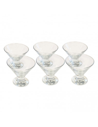 Tradineur - Pack de 6 copas de helado de 165 ml y de 10,5 de diámetro y 8,5 cm de alto. Set de 6 vasos para postres con estilo e