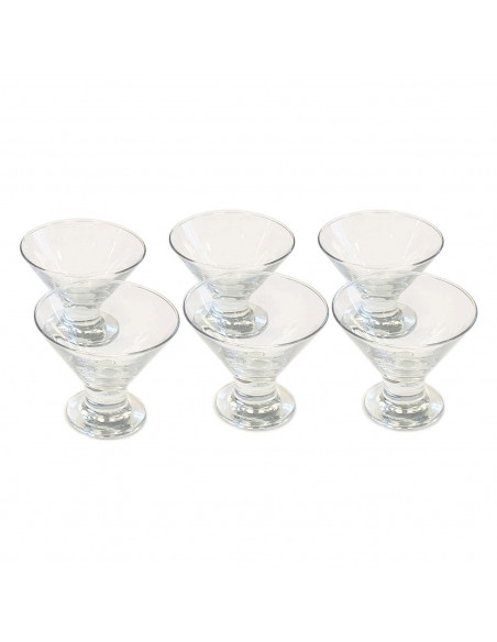 Tradineur - Pack de 6 copas de helado de 165 ml y de 10,5 de diámetro y 8,5 cm de alto. Set de 6 vasos para postres con estilo e