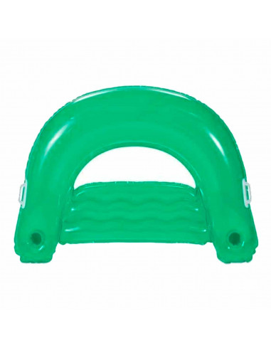Tradineur - Sillón Hinchable Media Luna - Fabricado en Vinillo - Puff inflable, asiento para interior y exterior - 152 x 99 cm -
