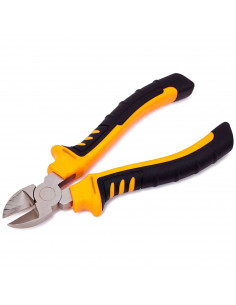 Tradineur - Alicate de corte diagonal - Fabricación de níquel cromado - Mango ergonómico y antideslizante - 18,5 cm