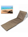 Tradineur - Esterilla de playa abatible, tumbona con respaldo reclinable, incluye bolsillo y correa, plegable, portátil, ligera