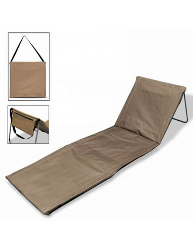 Tradineur - Esterilla de playa abatible, tumbona con respaldo reclinable, incluye bolsillo y correa, plegable, portátil, ligera