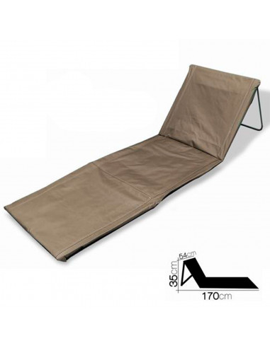 Tradineur - Esterilla de playa abatible, tumbona con respaldo reclinable, incluye bolsillo y correa, plegable, portátil, ligera