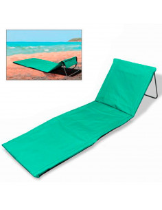 Tradineur - Esterilla de playa abatible, respaldo reclinable, tumbona plegable, incluye bolsillo y correa, portátil, ligera y re
