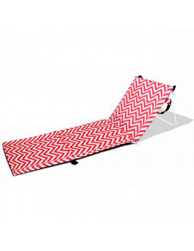 Tradineur - Esterilla abatible de playa, tumbona con respaldo reclinable, incluye bolsillo y correa, plegable, ligera y resisten