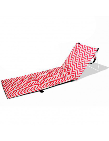 Tradineur - Esterilla abatible de playa, tumbona con respaldo reclinable, incluye bolsillo y correa, plegable, ligera y resisten