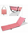 Tradineur - Esterilla abatible de playa, tumbona con respaldo reclinable, incluye bolsillo y correa, plegable, ligera y resisten