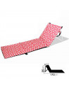 Tradineur - Esterilla abatible de playa, tumbona con respaldo reclinable, incluye bolsillo y correa, plegable, ligera y resisten