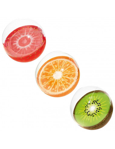 Tradineur - Pelota para playa con diseño frutal - Fabricado en Vinillo resistente - Incluye válvula de seguridad - Ideal para di