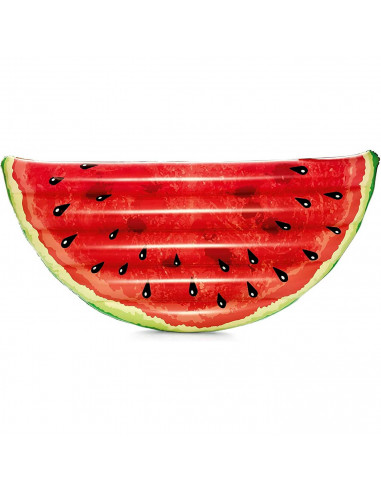 Tradineur - Colchoneta hinchable Diseño sandia - Fabricado en Vinillo resistente - Incluye parche de reparación - Ideal para dis