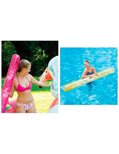 Tradineur - Churro hinchable brillante - Fabricado en Vinillo resistente - Ideal para disfrutar este verano - Longitud de 113 cm