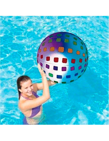 Tradineur - Balón hinchable estilo Led multicolor - Fabricado en Vinilo - Ideal para disfrutar este verano - Ø 36 cm 