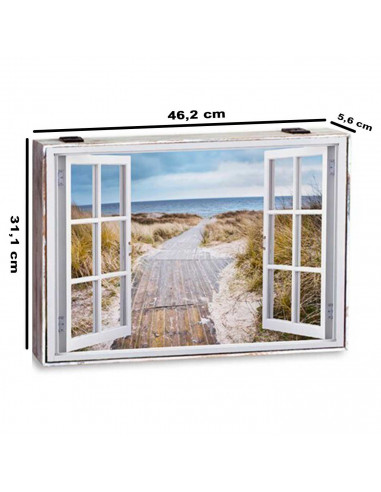 Tradineur - Tapa de madera decorada para contador, cubre cuadro de luz con cierre metálico, accesorio decorativo, original, resi