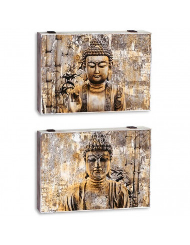 Tradineur - Tapa de madera para contador decorada, cubre cuadros de luz con cierre metálico, accesorio decorativo, original, res