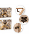 Tradineur - Tapa de madera para contador decorada, cubre cuadros de luz con cierre metálico, accesorio decorativo, original, res