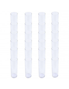 Juego de 24 vasos de tubo de 32 cl, set de 24 vasos de tubo de cristal, 16,5 x 6 cm