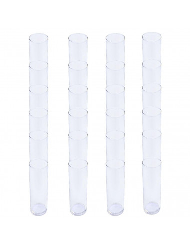 Juego de 24 vasos de tubo de 32 cl, set de 24 vasos de tubo de cristal, 16,5 x 6 cm
