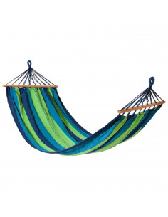 Tradineur - Hamaca de algodón y poliéster, 1-2 personas, columpio de tela para dormir, camping, jardín, exterior (Modelo Surtido
