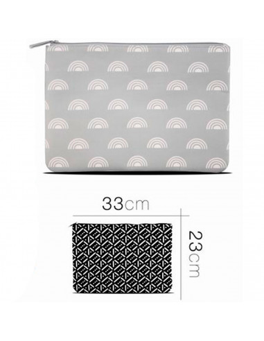 Tradineur - Neceser de viaje, 100% poliéster, cierre de cremallera, bolsa de aseo, guardar maquillaje, accesorios de baño, 32 x