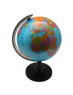 Gerimport - Globo terráqueo educativo 21 x 21 cm, mapa político decorativo, decoración de escritorio