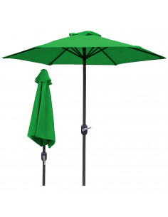 Tradineur - Sombrilla / Parasol para exteriores - Estructura de acero y tejido de poliéster - Apertura de manivela - Ø 300 x 244