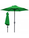 Tradineur - Sombrilla / Parasol para exteriores - Estructura de acero y tejido de poliéster - Apertura de manivela - Ø 300 x 244