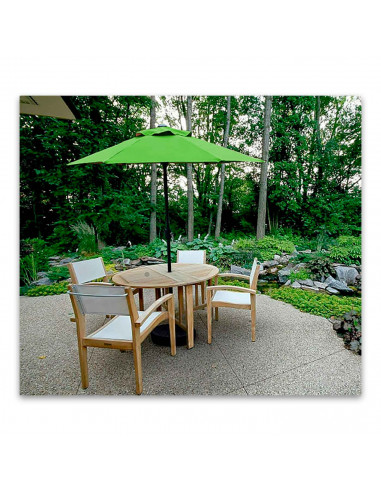 Tradineur - Sombrilla / Parasol para exteriores - Estructura de acero y tejido de poliéster - Apertura de manivela - Ø 300 x 244