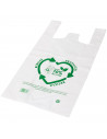 Tradineur - Pack de 50 bolsas de plástico tipo camiseta, reutilizables, gran resistencia, cumplen normativa, aptas para uso alim