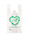 Tradineur - Pack de 50 bolsas de plástico tipo camiseta, reutilizables, gran resistencia, cumplen normativa, aptas para uso alim
