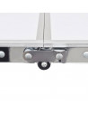 Tradineur - Mesa de madera plegable con estructura metálica, altura fija, patas antideslizantes, portátil, jardín, camping, hoga