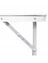 Tradineur - Mesa de madera plegable con estructura metálica, altura fija, patas antideslizantes, portátil, jardín, camping, hoga