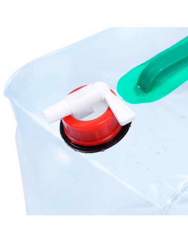 Tradineur - Bolsa plegable de transporte de agua con grifo, plástico, reutilizable, portátil, contenedor de agua para camping, p