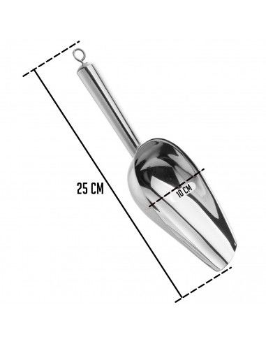 Tradineur - Pala para servir gráneles - Fabricado en Acero Inoxidable - Capacidad de 300 ml - 54,4 x 39,4 x 4,5 cm