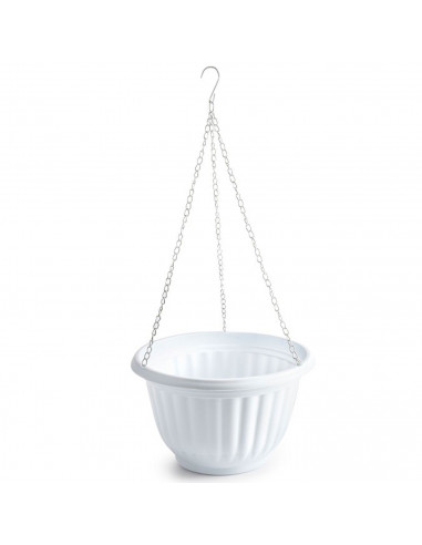 Tradineur - Maceta redonda colgante de plástico, tiesto, macetero, recipiente para plantas, flores, balcón, terraza, hogar, fabr